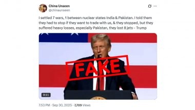 Fact Check: Did Donald Trump Claim India and Pakistan Suffered Heavy Losses, Including Pakistan Losing 8 Jets? Doctored Video Circulating