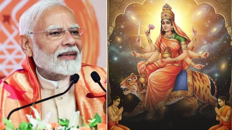 PM Narendra Modi Extends Greetings on 4th Day of Shardiya Navratri; &lsquo;May Devi Maa Infuse Positivity Into Everyone&rsquo;s Life&rsquo;