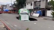 Sinkhole in Mexico: Delivery Truck Swallowed by Sinkhole in Mexico City, Video Surfaces