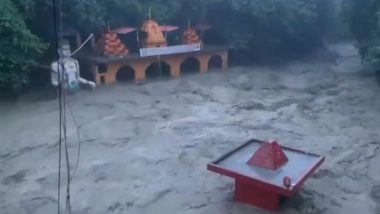 Dehradun Cloudburst: Tapkeshwar Mahadev Temple in Uttarakhand Suffers Extensive Damage As Tamsa River Swells After Heavy Rains; Shivling Merged Under Debris (Watch Video)