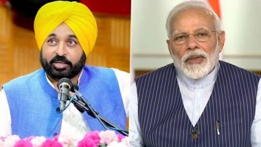 Punjab Floods: PM Narendra Modi Talks With Punjab CM Bhagwant Mann After Landing in Delhi; Discusses Situation Due to Rain and Flooding in State