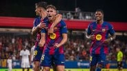 La Liga 2025&ndash;26: Raphinha, Robert Lewandowski, Fermin Lopez Score Braces As Barcelona Hit Six Past Valencia (Watch Goal Video Highlights)