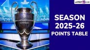 UEFA Champions League 2025-26 Points Table Updated: Bayern Munich in Top Spot, Arsenal Second