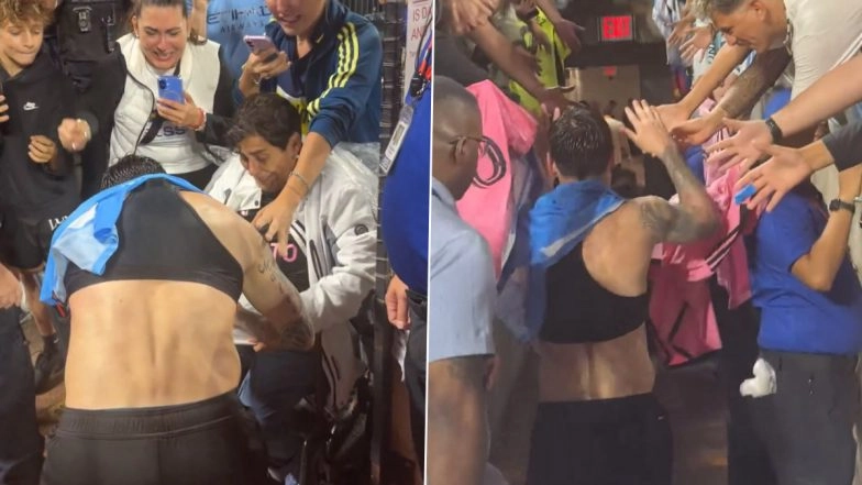 Lionel Messi Shares Heartwarming Moment With Fan in Wheelchair, Argentine Legend Signs Jersey After Scoring Brace in New York City vs Inter Miami MLS 2025 Match (Watch Video)
