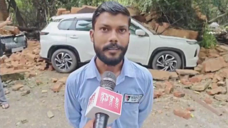 Greater Kailash Wall Collapse: 1 Injured After House Wall Crashes in South Delhi (Watch Video)
