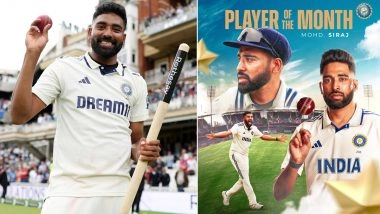 BCCI Congratulates Mohammed Siraj After Star Pacer Wins ICC Men's Player Of the Month For August 2025 Following Memorable Performance in IND vs ENG 5th Test