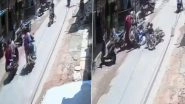 Chhatarpur: 2 Injured After Two Bikes Collide Head-On in Madhya Pradesh, CCTV Video Surfaces