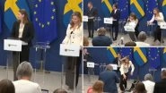 Sweden: New Health Minister Elisabet Lann Collapses on Stage During First Press Conference in Stockholm, Video Goes Viral