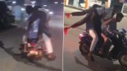 Bijapur Stunt: 5 Five Youths Perform Dangerous Stunt on 2-Wheeler in Chhattisgarh; Video Goes Viral