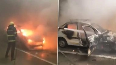 Mumbai Coastal Road Shut: Traffic Movement Halted on Both Sides Due to Car Fire, Videos Surface