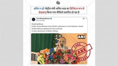 Did Amit Shah Question PM Narendra Modi’s Foreign Policy After Pakistan–Saudi Defense Deal and Admit to Loss of Rafale and S-400? PIB Fact Check Debunks AI-Generated Deepfake Video
