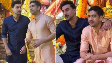Durga Puja 2025: Ranbir Kapoor Offers Prayers at North Bombay Durga Puja Pandal With His ‘Brahmastra’ Director Ayan Mukerji (Watch Video)