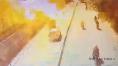 Quetta Suicide Bomb Blast: CCTV Video Captures Deadly Explosion Near FC Headquarters in Balochistan