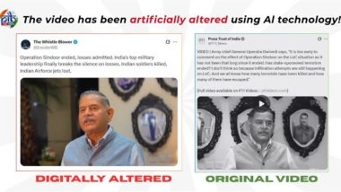 Did Indian Army Chief General Upendra Dwivedi Admit to India Losing 6 Jets and 292 Soldiers in Pakistan War? PIB Fact Check Debunks AI-Generated Deepfake Video