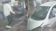Accident Caught on Camera in Kolkata: Overspeeding Car Rams Into Tea Stall Near Nimtala Ghat, 5 Injured as Locals Nab Driver Trying to Flee (Watch Video)