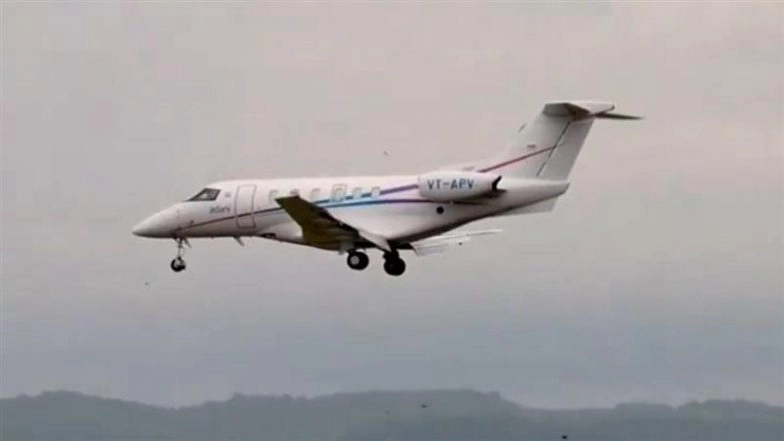 Adani Group’s VT-APV Pilatus PC-24 Becomes First Private Jet To Land at Navi Mumbai International Airport Ahead of September 30 Inauguration; Video Surfaces