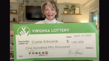 Virginia Woman Wins USD 150,000 Powerball Jackpot With Help From ChatGPT, Pledges to Donate Entire Winnings to Charity