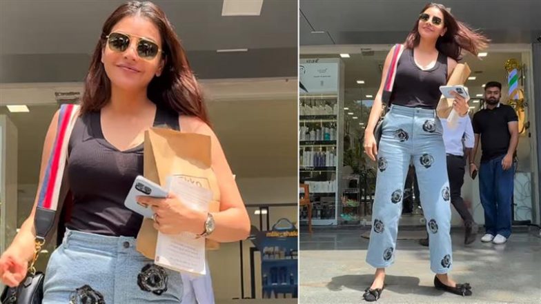 Kajal Aggarwal Makes FIRST Public Appearance in Mumbai After Viral Death Hoax, &lsquo;Ramayana&rsquo; Actress Looks Radiant and Happy as She Poses for Paparazzi (Watch Video)