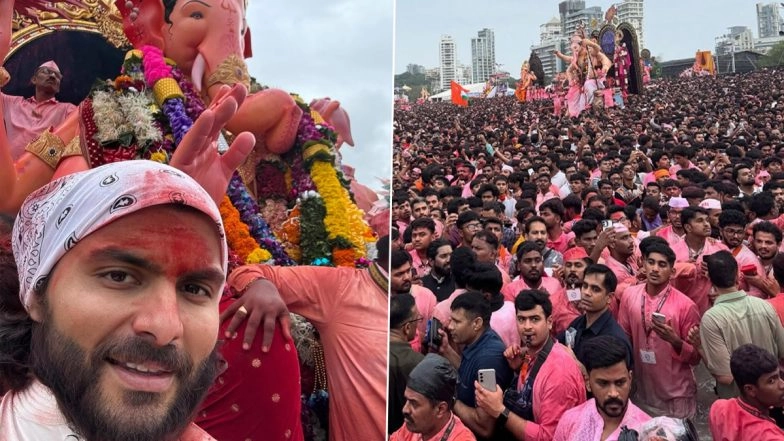 &lsquo;Ganapati Bappa Moraya, Come Soon Next Year&rsquo;: Janhvi Kapoor&rsquo;s Boyfriend Shikhar Pahariya Pens a Heartfelt Note As He Bids Farewell to Lalbaugcha Raja (See Pics)