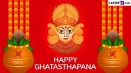 Ghatasthapana 2025 Images and Happy Navratri HD Wallpapers for Free Download Online: Share Wishes, Maa Durga Photos, Greetings and WhatsApp Status With Family and Friends