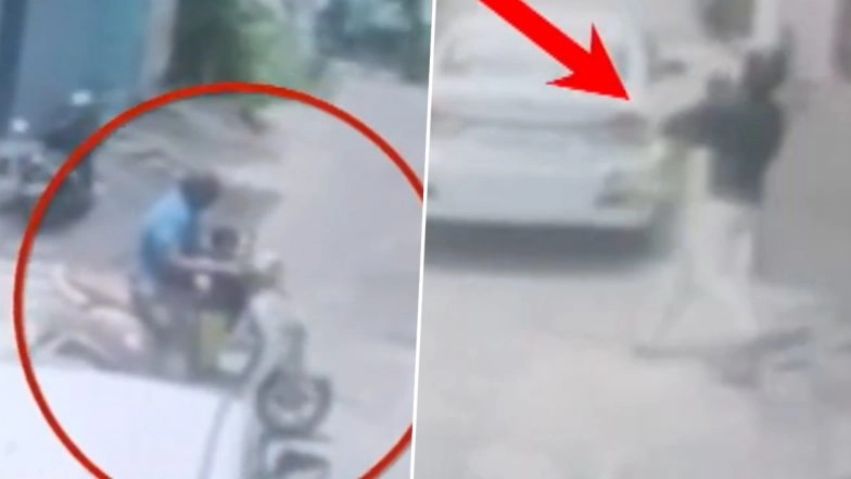 Kidnapping Caught on Camera in Vellore: 3-Year-Old Boy Abducted Outside Home in Broad Daylight, Father Attacked with Chilli Powder (Watch Video)