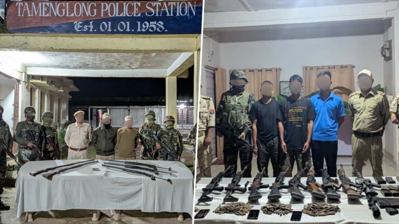Indian Army, Assam Rifles Apprehend 9 Suspected Cadres in Manipur; Weapons and Narcotics Seized (See Pics)