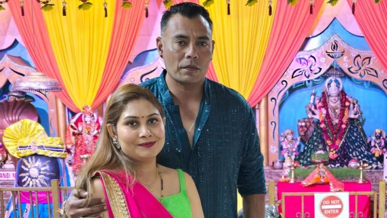'Jai Ambey' Ex-Pakistan Cricketer Danish Kaneria Posses With Wife Dharmeta As He Celebrates Navratri (See Pic)