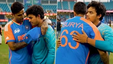 Suryakumar Yadav Comforts Grieving Sri Lanka National Cricket Team Spinner Dunith Wellalage With Heartfelt Hug After IND vs SL Asia Cup 2025 Super 4 Clash (Watch Video)