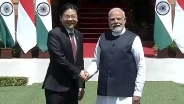 PM Narendra Modi, Singapore Counterpart Lawrence Wong Hold Talks in Delhi; Jointly Inaugurate JN Port PSA Terminal Phase-II, Sign Key MoUs (Watch Video)