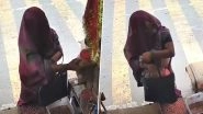 Cashew Theft Caught on Camera in Kasganj: Woman in Saree Steals Box of Dry Fruit From General Store in UP; CCTV Video Surfaces