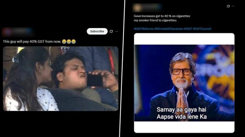 New GST Slab of 40% on Cigarettes and Alcohol Sparks Memesfest! Internet Users Flood X With Humorous Memes and Funny Jokes Over Revamp Tax Rate on ‘Sin Goods’