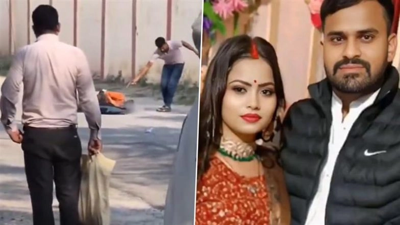 Gwalior Horror: Estranged Husband Guns Down Wife Outside Roop Singh Stadium, Sits Beside Her Body Before Arrest; Video Surfaces