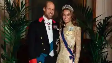 Kate Middleton Fashion Moment at the Windsor Castle’s State Banquet Turns Heads, Princess of Wales Pays Tribute to Princess Diana With the Iconic Lover’s Knot Tiara (View Pics & Video)