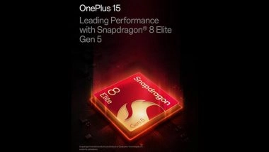 OnePlus 15 Confirmed To Launch With Snapdragon 8 Elite Gen 5 Processor; Check Details