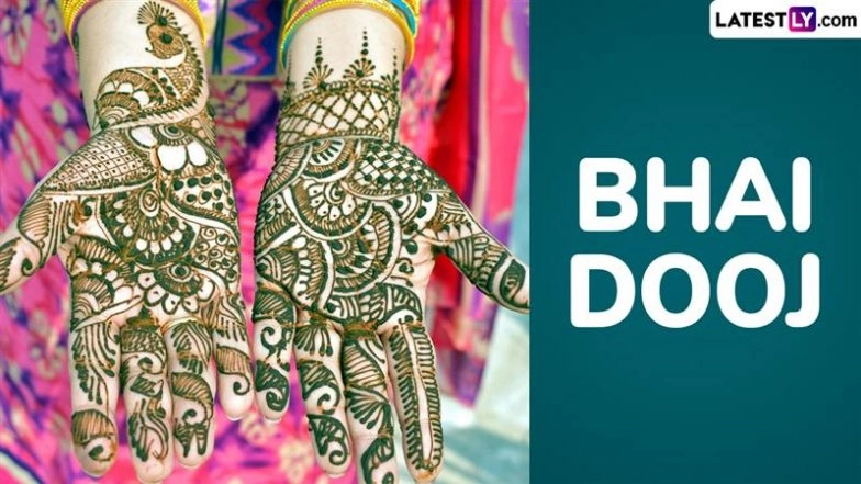 Bhai Dooj 2025 Mehndi Designs: Easy Henna Patterns, Traditional Motifs and Unique Arabic Henna Designs To Celebrate the Brother-Sister Bond on Bhaubeej (Watch Videos)
