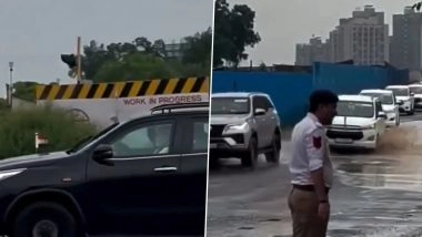 PM Narendra Modi Travels on Pothole-Ridden Road From Lothal to Ahmedabad After Helicopter Cancelled Due to Bad Weather, Video Goes Viral