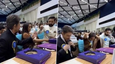 ‘Happy and Innocent Like School Children’: Shah Rukh Khan Struggles To Wear His National Film Award Medal, Rani Mukerji Helps Him; Netizens React to Viral Moment (Watch Video)