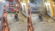Hyderabad: Man Narrowly Escapes As Speeding Septic Tanker Overturns After Crashing Into Temple Wall in Uppal, CCTV Video Surfaces