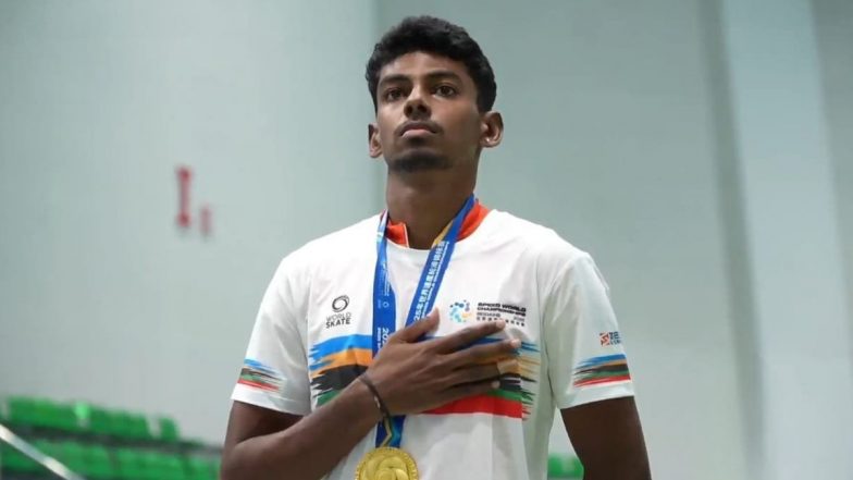 Anandkumar Velkumar Makes History, Gets India First-Ever Gold Medal at Speed Skating World Championships 2025 (Watch Video)