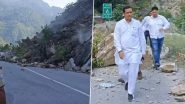 Anil Baluni Narrowly Escapes Landslide on Badrinath Highway After Heavy Debris Falls in Front of His Convoy in Uttarakhand; Video Shows Garhwal BJP MP Running for Cover
