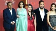 &lsquo;The Ba***ds of Bollywood&rsquo;: Ambanis Grace Premiere of Aryan Khan&rsquo;s Netflix Debut in Mumbai, Mukesh and Nita Ambani, Akash, Shloka, Radhika and Isha Attend (Watch Video)