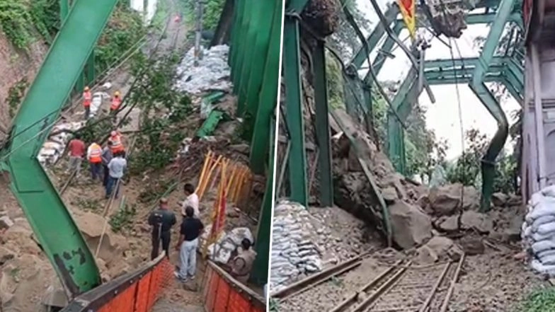 Landslide Hits Haridwar’s Mansa Devi Hill, Blocks Railway Traffic