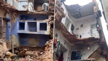 Jaipur Building Collapse: 2 Die, 7 Injured After Portion of Dilapidated Building Collapses in Rajasthan’s Subhash Nagar (Watch Videos)