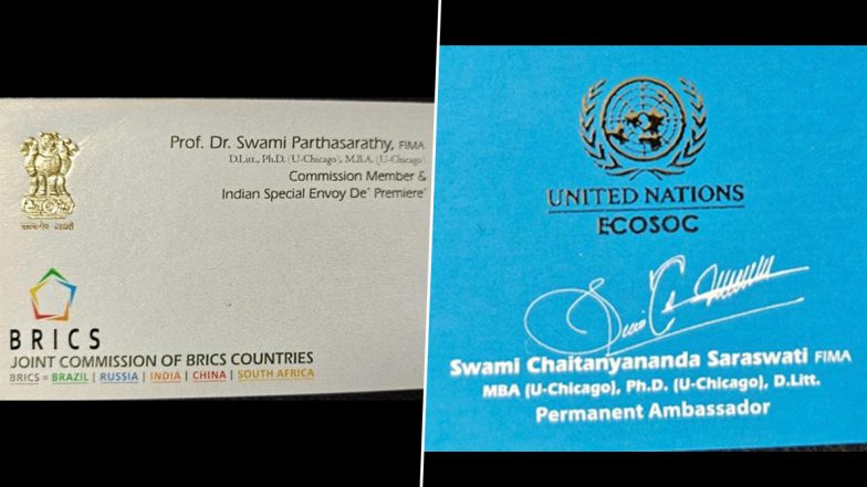 ‘Swami’ Chaitanyanand Saraswati, Accused of Sexually Harassing Several Women Students, Carried UN, BRICS Visiting Cards, Called Himself ‘Special Indian Envoy’