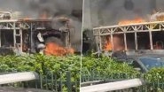 DTC Bus Fire: Blaze Erupts in Delhi Transport Corporation Bus Near Dhaula Kuan, No Casualty Reported (Watch Video)