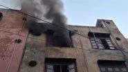 Delhi Fire: Blaze Erupts at Building in Gandhinagar, Video Shows Thick Black Smoke Billowing out of Windows