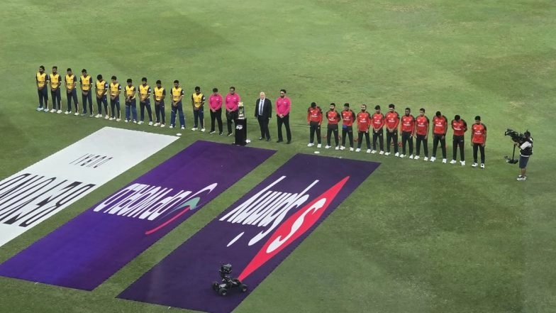 Sri Lanka and Bangladesh Observe Silence Ahead of National Anthem as Sri Lanka Players Wear Black Armbands in Honour of Dunith Wellalage’s Late Father Suranga Wellalage Ahead of SL vs BAN Asia Cup 2025 Super Four Match (See Pic)
