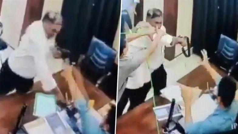 Sitapur BSA Akhilesh Pratap Singh Suspended for Pressuring Principal Brijendra Kumar Verma to Mark Teacher Avantika Gupta Present; Viral Video Shows Principal Assaulting BSA