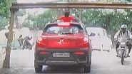 Bengaluru Horror: Boy Pops Head Out of Car Sunroof, Strikes Overhead Barrier in Shocking Video Showing Carefree Moment Turning into Dangerous Accident