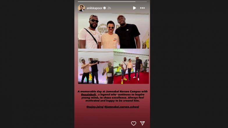 &lsquo;Memorable Day&rsquo;: Anil Kapoor Joins Usain Bolt for Grand Sporting Finale at Jamnabai Narsee School in Mumbai (See Pic)